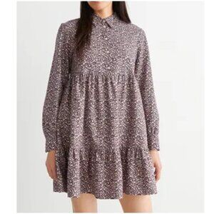 Paris Atelier & Other Stories Floral Long Sleeve Tiered Mini Shirt Dress Size 8